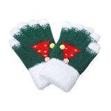 Cozy Fuzzy Pom Pom Christmas Tree Accent Winter Gloves - Madeline Love - Flyclothing LLC