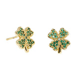Cubic Zirconia Clover Stud Earrings - Madeline Love - Flyclothing LLC