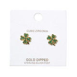 Cubic Zirconia Clover Stud Earrings - Madeline Love - Flyclothing LLC