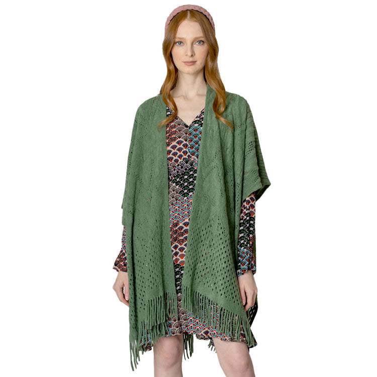 Cut Out Detailed Ruana - Madeline Love - Flyclothing LLC