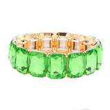 Emerald Cut Stone Stretch Evening Bracelet - Madeline Love - Flyclothing LLC