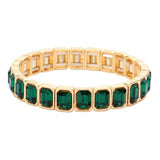 Emerald Cut Stone Stretch Evening Bracelet - Madeline Love - Flyclothing LLC