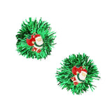 Enamel Santa Claus Tinsel Earrings - Madeline Love - Flyclothing LLC