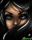 Black Market Art Company Green Eyed Girl Print