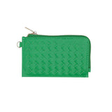Faux Leather Basket Weave Flat Card Holder Wallet with Wristlet - Madeline Love - Flyclothing LLC