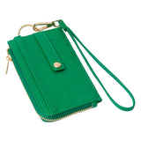 Faux Leather Basket Weave Flat Card Holder Wallet with Wristlet - Madeline Love - Flyclothing LLC