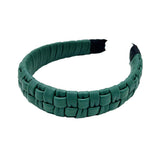 Faux Leather Padded Plaid Braided Headband - Madeline Love - Flyclothing LLC