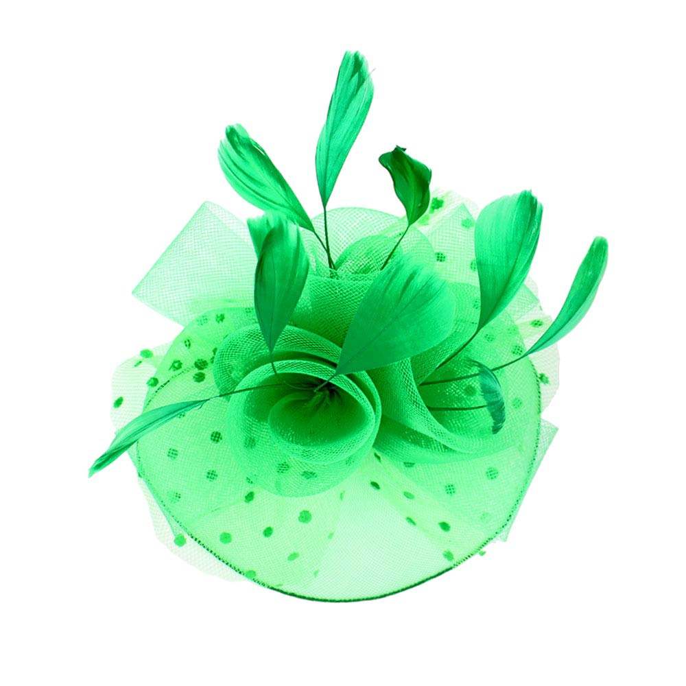 Feather Mesh Flower Fascinator Headband - Madeline Love - Flyclothing LLC