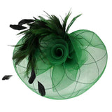 Feather Pearl Cluster Mesh Flower Fascinator Headband - Madeline Love - Flyclothing LLC