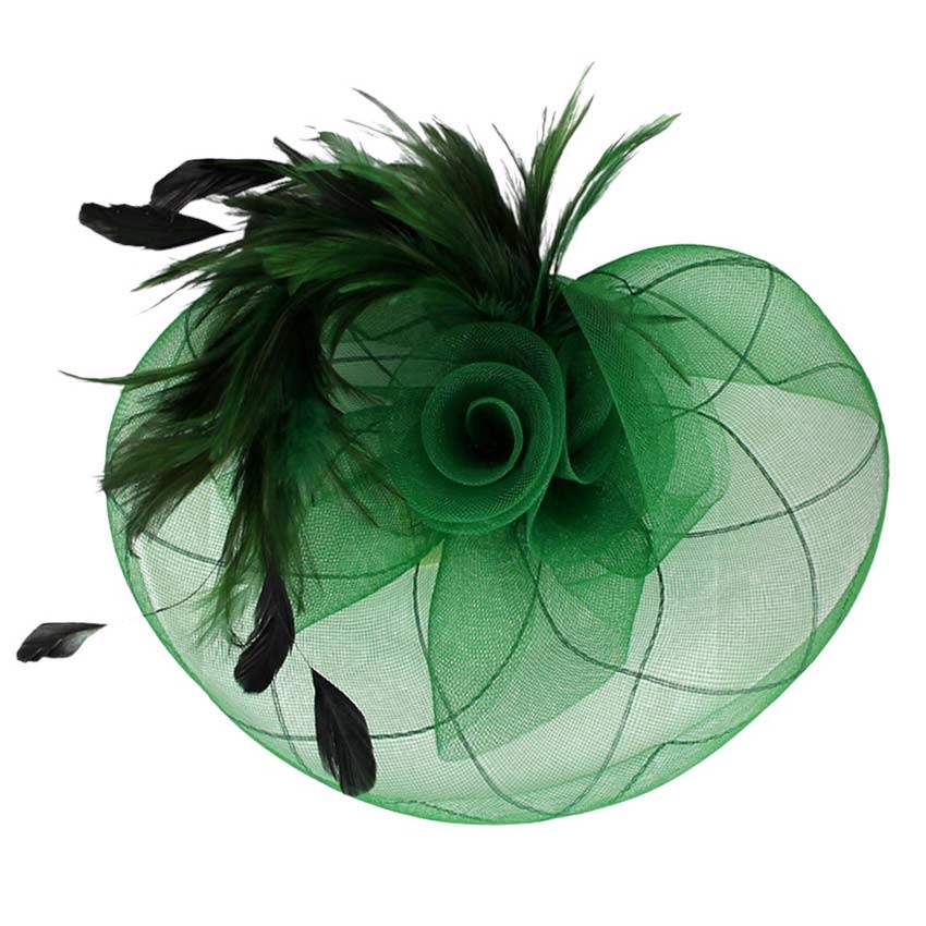 Feather Pearl Cluster Mesh Flower Fascinator Headband - Madeline Love - Flyclothing LLC