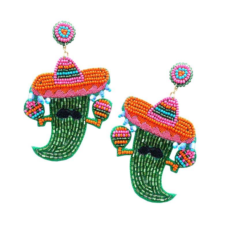 Felt Back Beaded Chili Pepper Dangle Earrings - Madeline Love - Flyclothing LLC