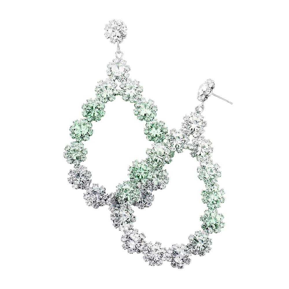Floral Open Teardrop Ombre Evening Earrings - Madeline Love - Flyclothing LLC