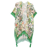 Floral Patterned Cover Up Kimono Poncho - Madeline Love - Flyclothing LLC