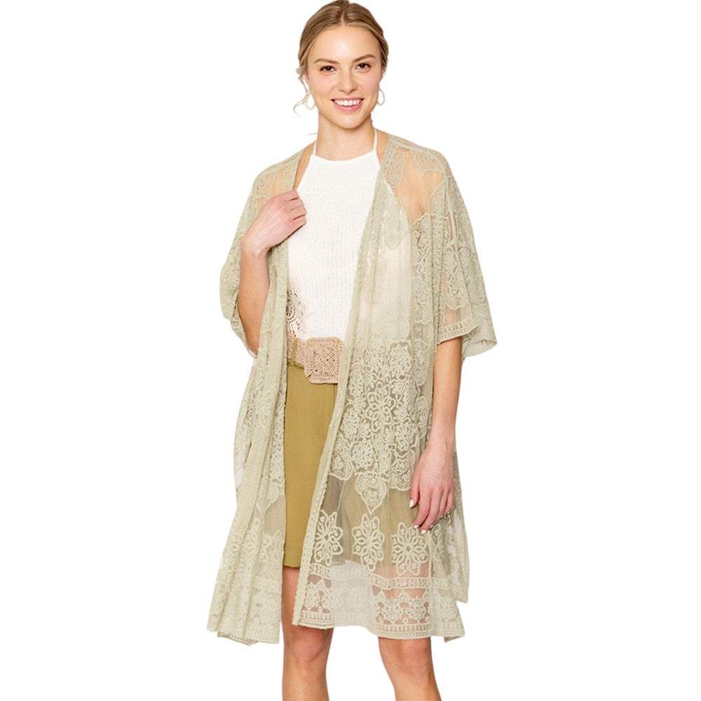 Flower Lace Kimono Poncho - Madeline Love - Flyclothing LLC
