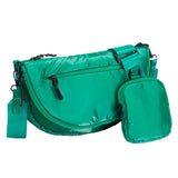 Glossy Puffer Half Moon Crossbody Bag - Madeline Love - Flyclothing LLC