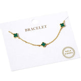 Gold Dipped Triple Quatrefoil Link Bracelet - Madeline Love - Flyclothing LLC