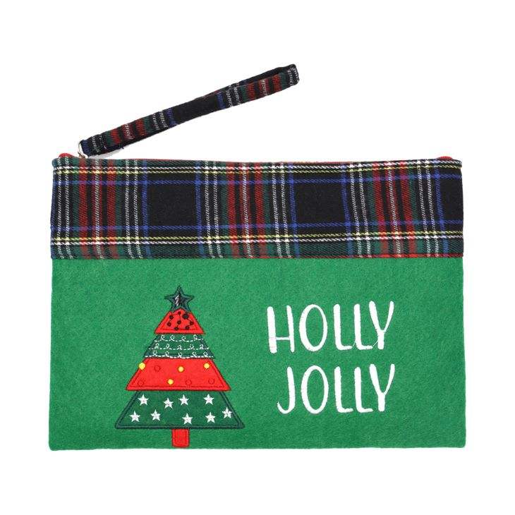 Holly Jolly Letter Christmas Tree Pouch Bag - Madeline Love - Flyclothing LLC