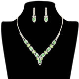 Marquise Stone Accented Rhinestone Necklace - Madeline Love - Flyclothing LLC