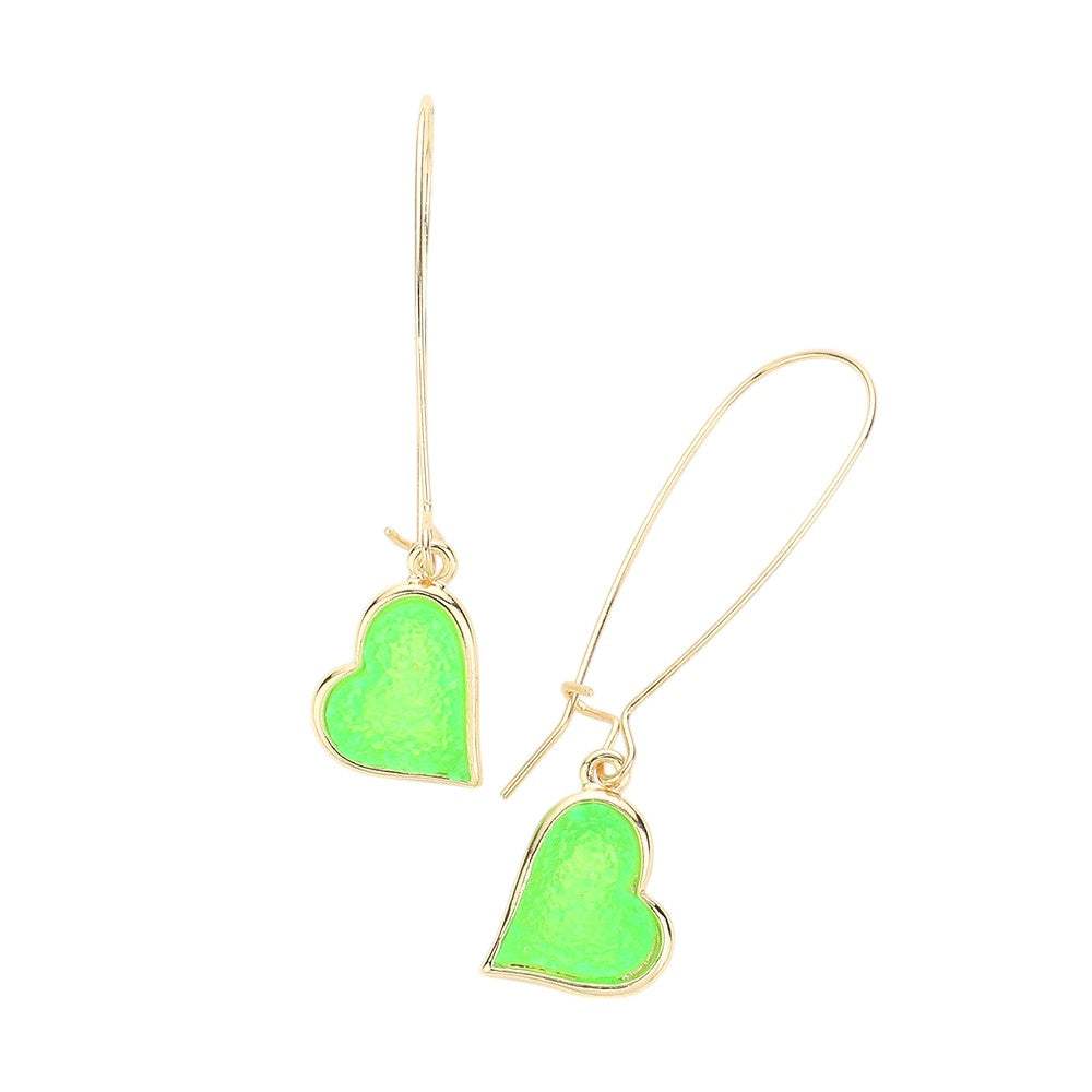 Druzy Heart Dangle Earrings - Madeline Love - Flyclothing LLC
