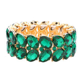 Oval Stone Cluster Stretch Evening Bracelet - Madeline Love - Flyclothing LLC