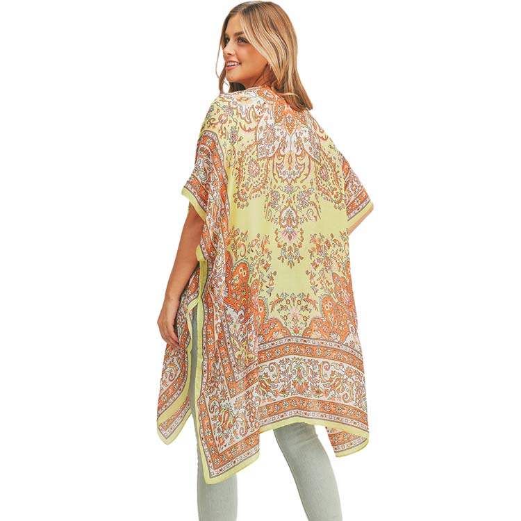 Patterned Cover Up Kimono Poncho - Madeline Love - Flyclothing LLC