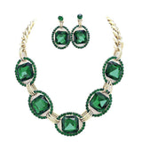 Pave Trim Glass Crystal Link Necklace - Madeline Love - Flyclothing LLC