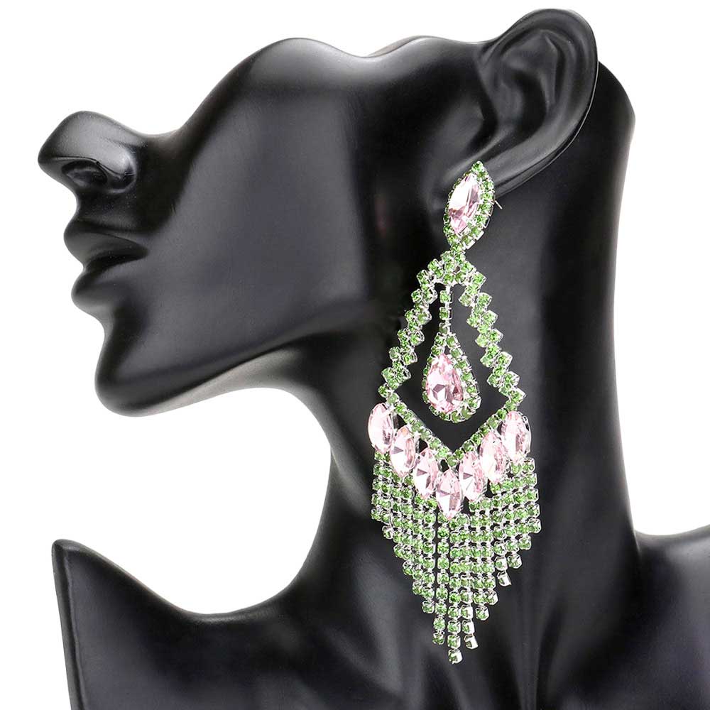 Teardrop Crystal Rhinestone Chandelier Evening Earrings - Madeline Love - Flyclothing LLC