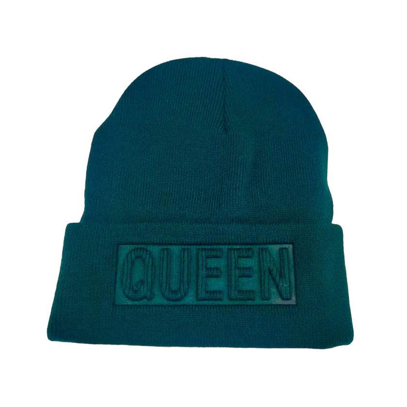 Queen Message Solid Knit Beanie Hat - Madeline Love - Flyclothing LLC