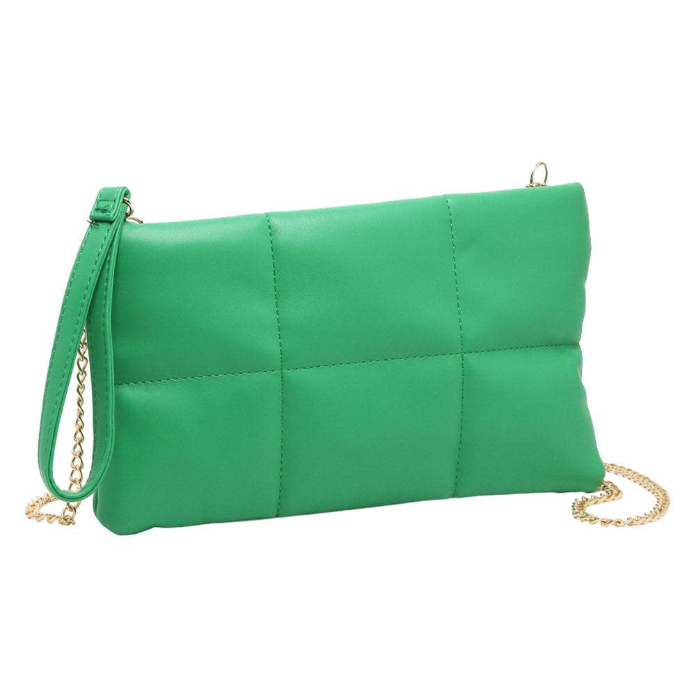 Quilted Solid Faux Leather Crossbody Bag - Madeline Love - Flyclothing LLC