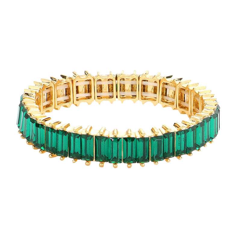 Rectangle Stone Stretch Evening Bracelet - Madeline Love - Flyclothing LLC