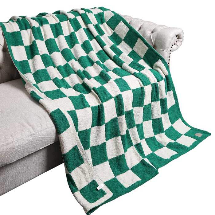 Reversible Checkerboard Patterned Throw Blanket - Madeline Love - Flyclothing LLC