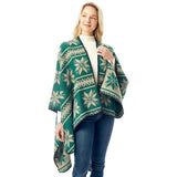 Reversible Snowflake Pattern Ruana - Madeline Love - Flyclothing LLC