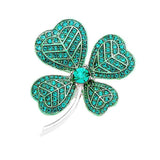 Pave Stone Cluster Clover Pin Brooch - Madeline Love - Flyclothing LLC