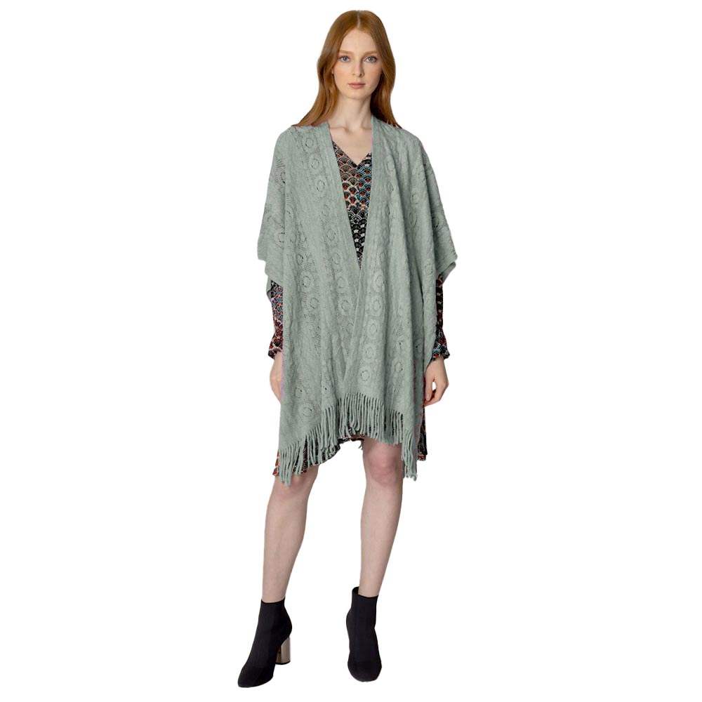 Solid Crochet Ruana - Madeline Love - Flyclothing LLC