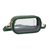 Solid Faux Leather Transparent Rectangle Crossbody Bag - Madeline Love - Flyclothing LLC