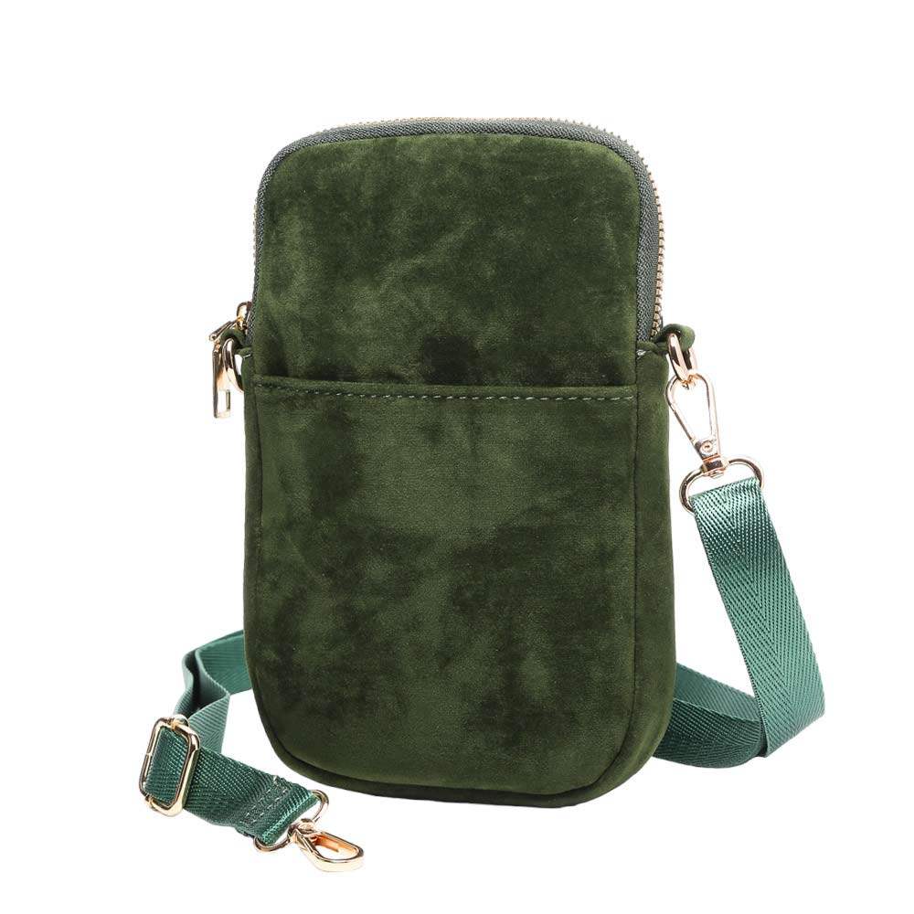 Solid Faux Suede Crossbody Bag - Madeline Love - Flyclothing LLC