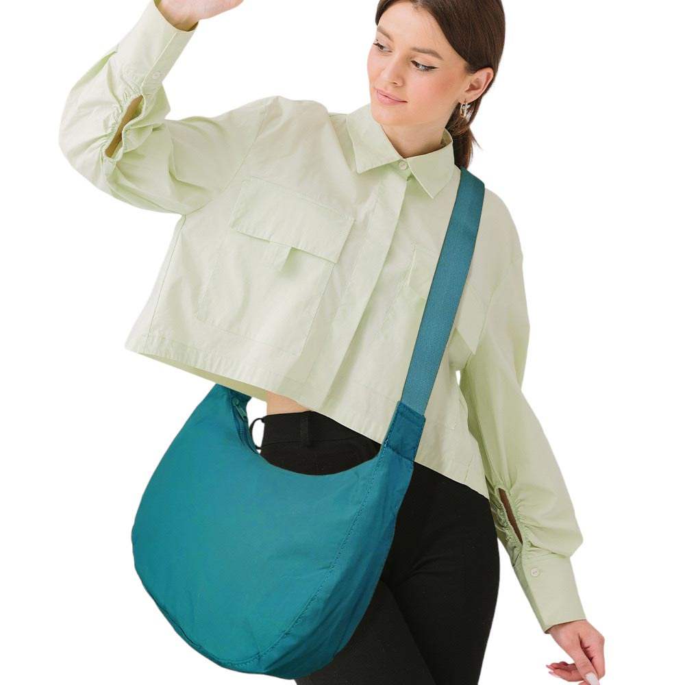 Solid Nylon Sling Bag Crossbody Bag - Madeline Love - Flyclothing LLC