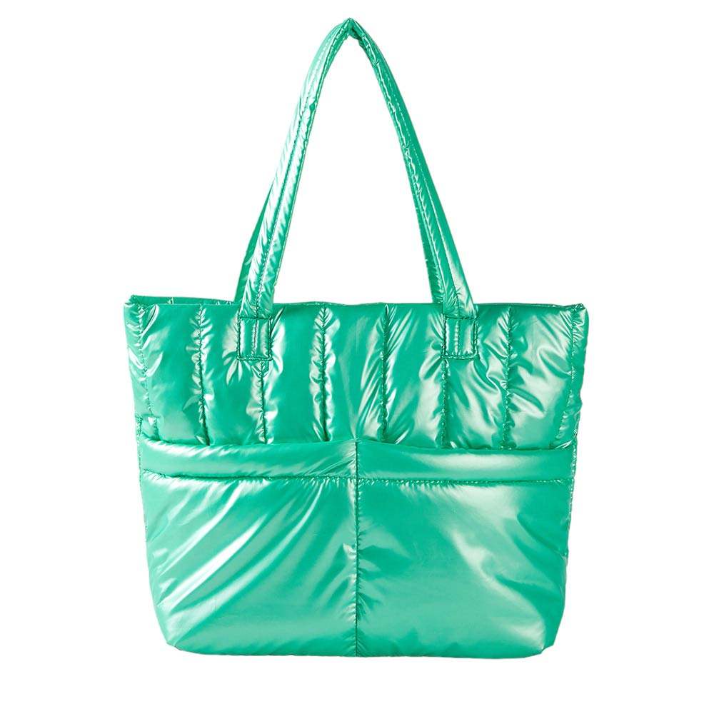 Solid Puffer Tote Shoulder Bag - Madeline Love - Flyclothing LLC