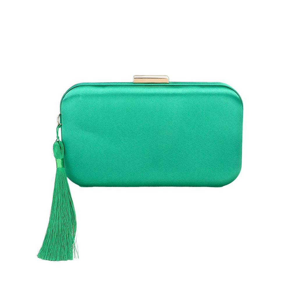 Tassel Pointed Solid Clutch Crossbody Bag - Madeline Love - Flyclothing LLC