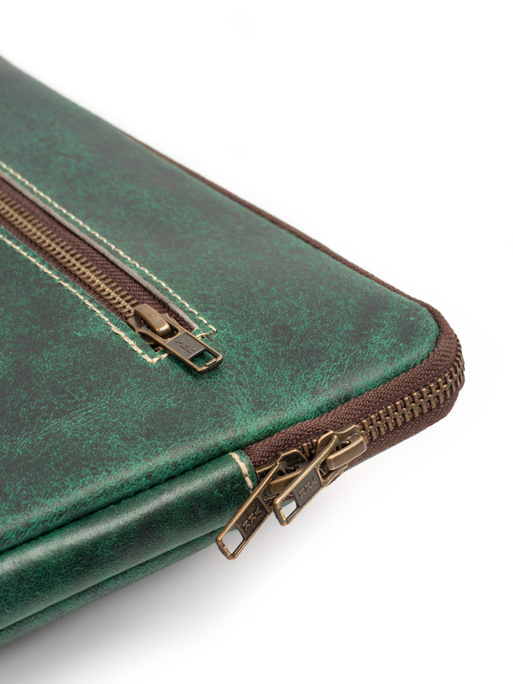 Green Laptop Sleeve - Classy Leather Bags - Flyclothing LLC