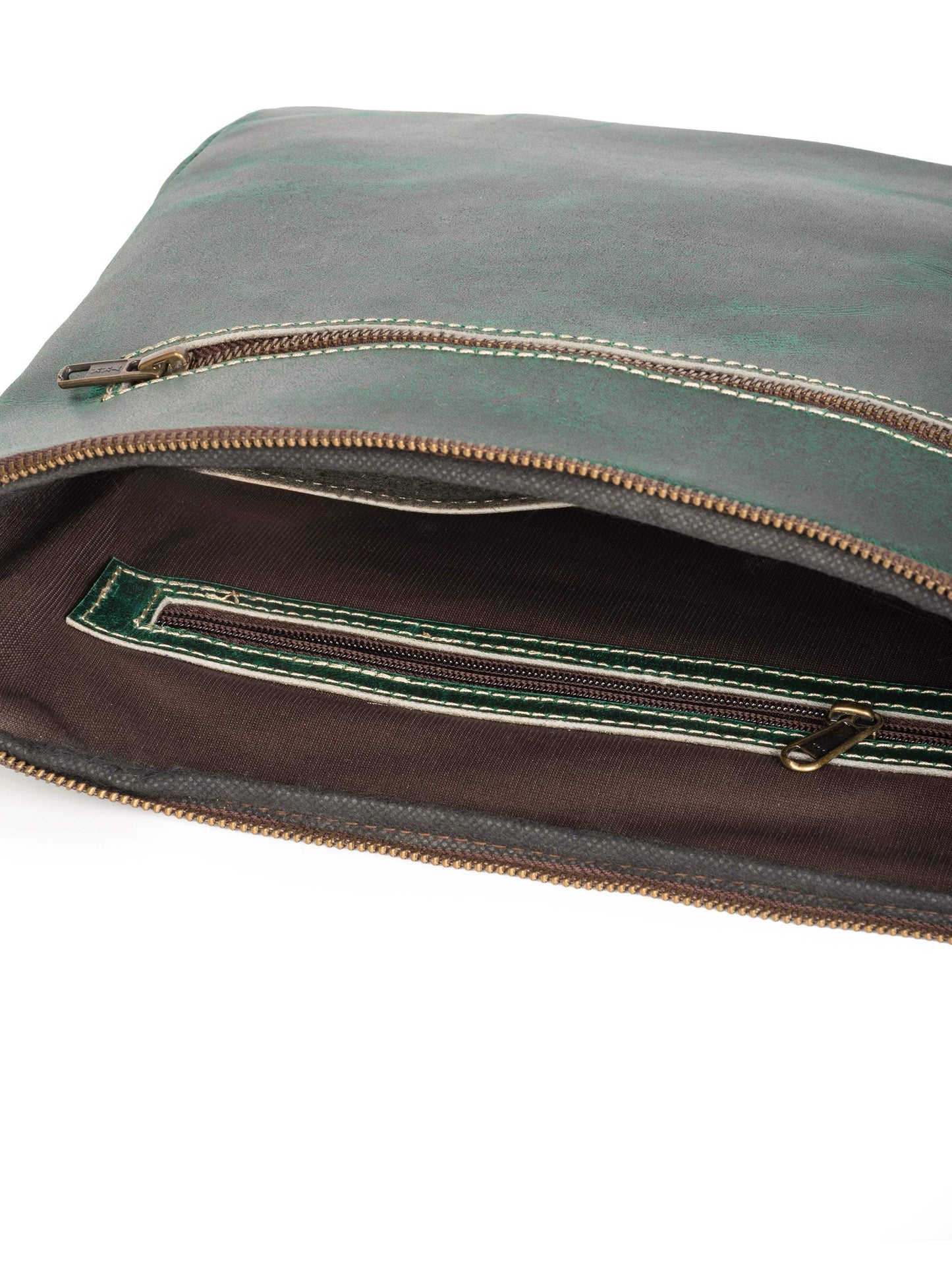 Green Laptop Sleeve - Classy Leather Bags - Flyclothing LLC