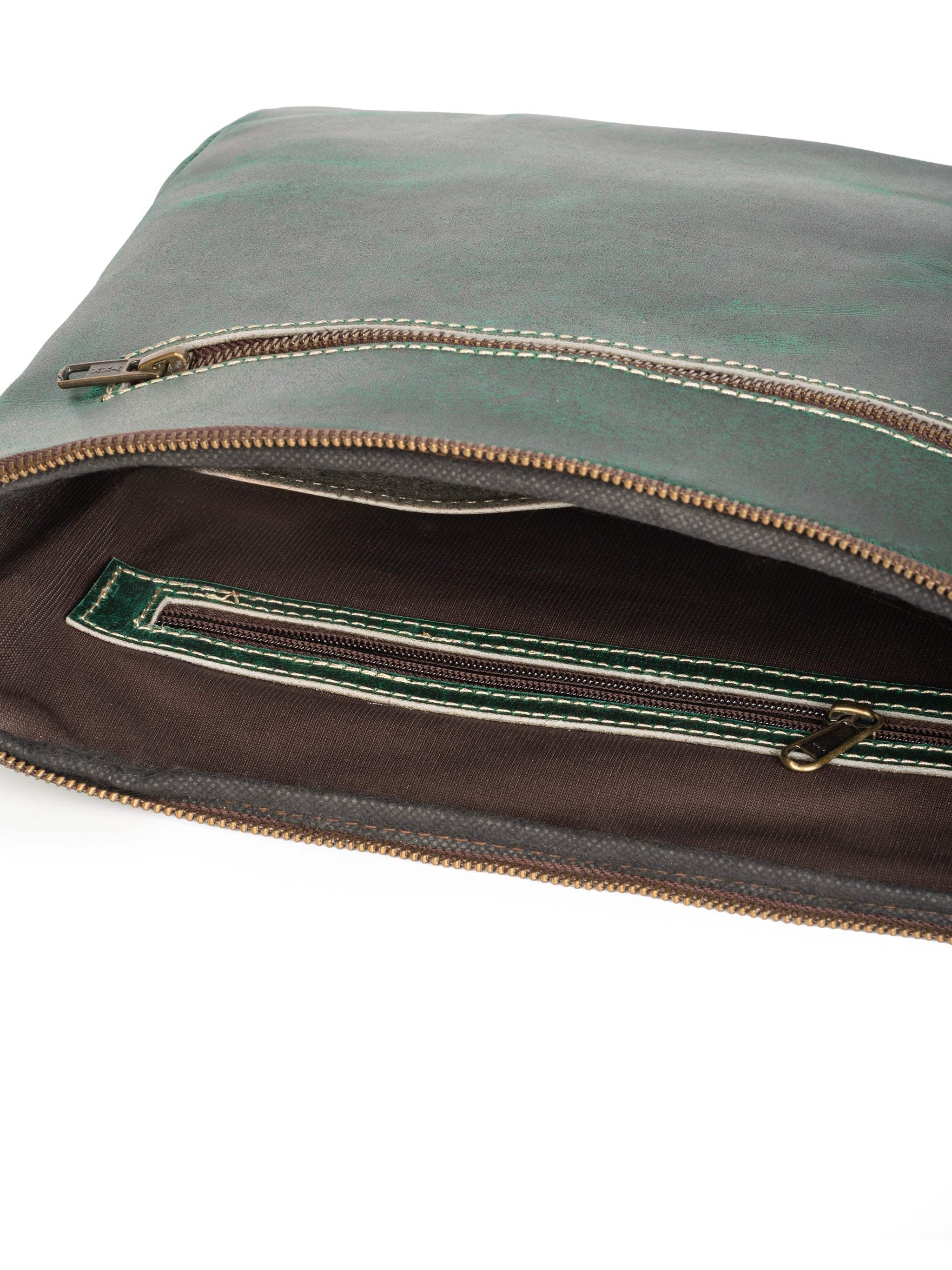 Green Laptop Sleeve - Classy Leather Bags - Flyclothing LLC