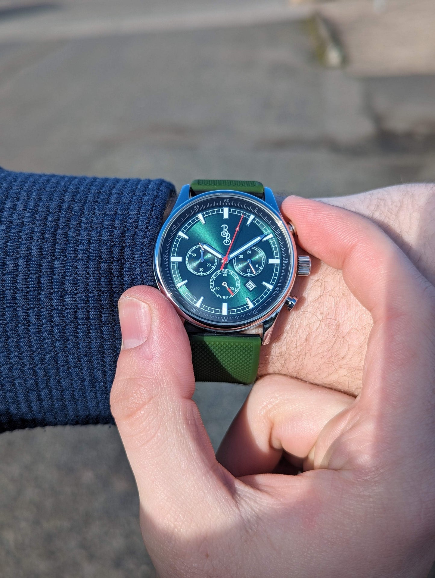 Green Sport Chronograph - The Beyond Boring Watch Company - Flyclothing LLC