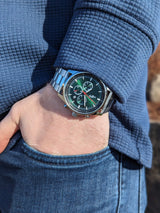 Green Sport Chronograph - The Beyond Boring Watch Company - Flyclothing LLC