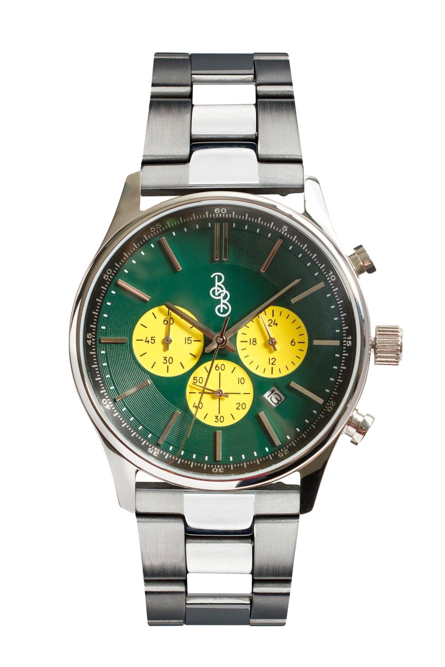 Green and Yellow Chronograph - The Beyond Boring Watch Company - Flyclothing LLC