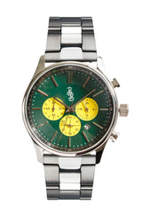 Green and Yellow Chronograph - The Beyond Boring Watch Company - Flyclothing LLC