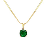 18K Gold Dipped Stainless Steel CZ Round Pendant Necklace - Madeline Love - Flyclothing LLC