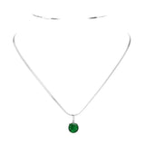 Stainless Steel CZ Round Pendant Necklace - Madeline Love - Flyclothing LLC