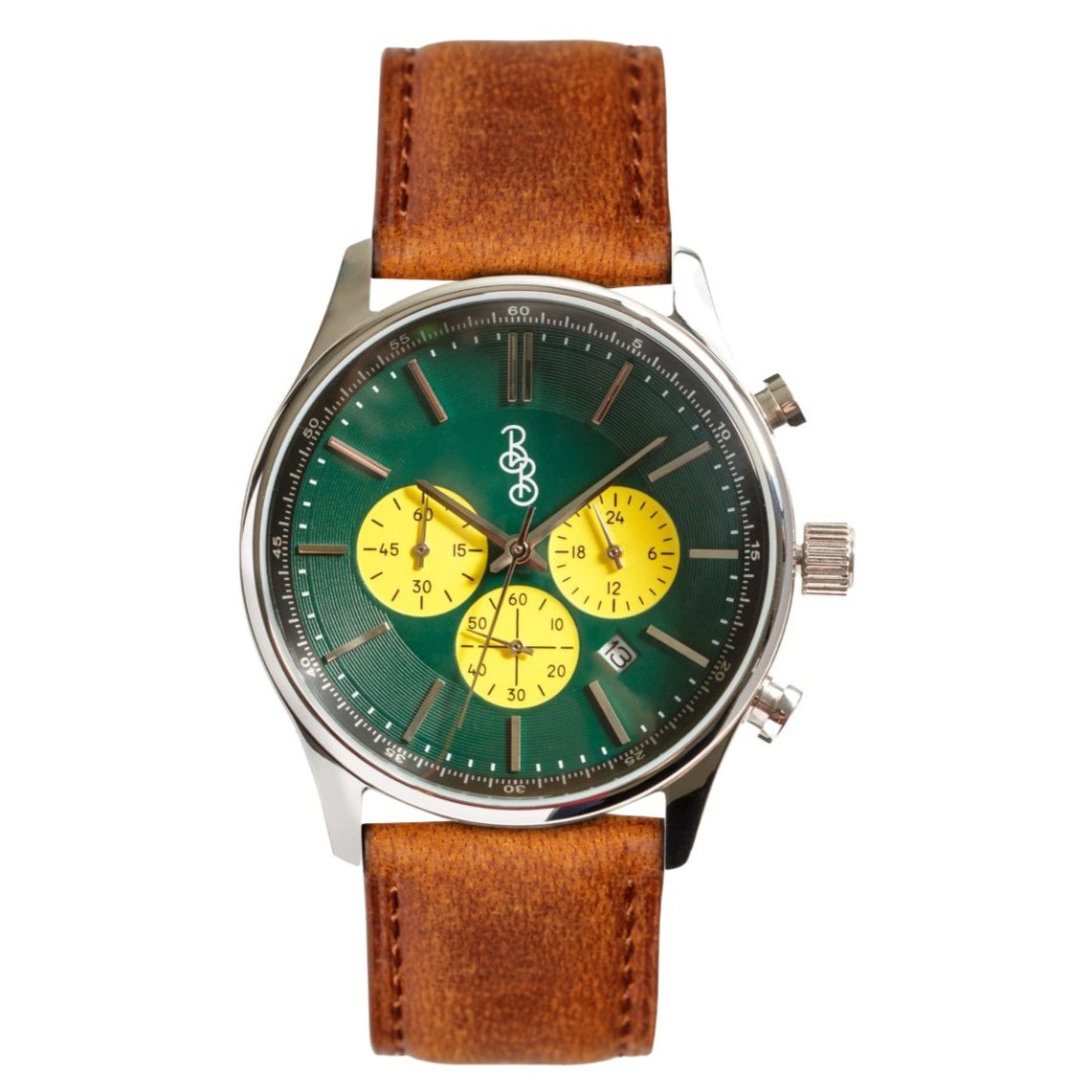 Green and Yellow Chronograph - The Beyond Boring Watch Company - Flyclothing LLC