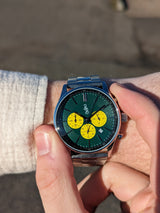 Green and Yellow Chronograph - The Beyond Boring Watch Company - Flyclothing LLC